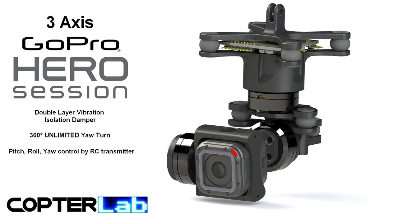 Indoors Vacation Precondition Gopro Gimbal : 3 Axis Micro Gopro Hero 5 Session Micro Camera Gimbal