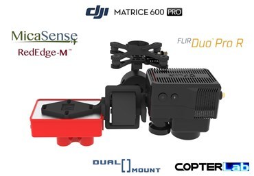2 Axis Micasense RedEdge M + Flir Duo Pro R Dual NDVI Gimbal for DJI Matrice 600 Pro