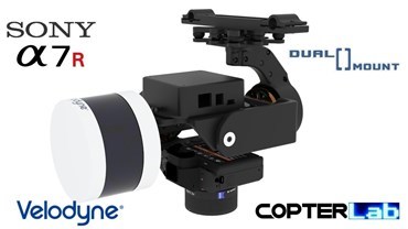2 Axis Sony A7S + Velodyne Puck Lidar Hi-Res VLP-16 Dual Brushless Gimbal
