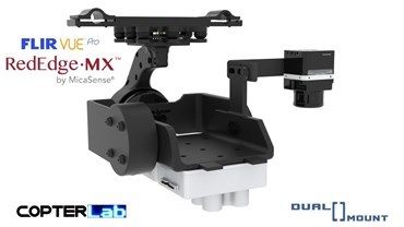 2 Axis Micasense RedEdge MX Red Blue Dual Duo Cameras NDVI + Flir Vue Pro R Brushless Gimbal