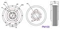 PM100 Brushless Gimbal Motor with AS5048A encoder 7.29kV