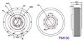 PM100 Brushless Gimbal Motor with AS5600 encoder 7.29kV