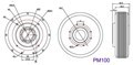 PM100 Brushless Gimbal Motor without encoder 7.29kV